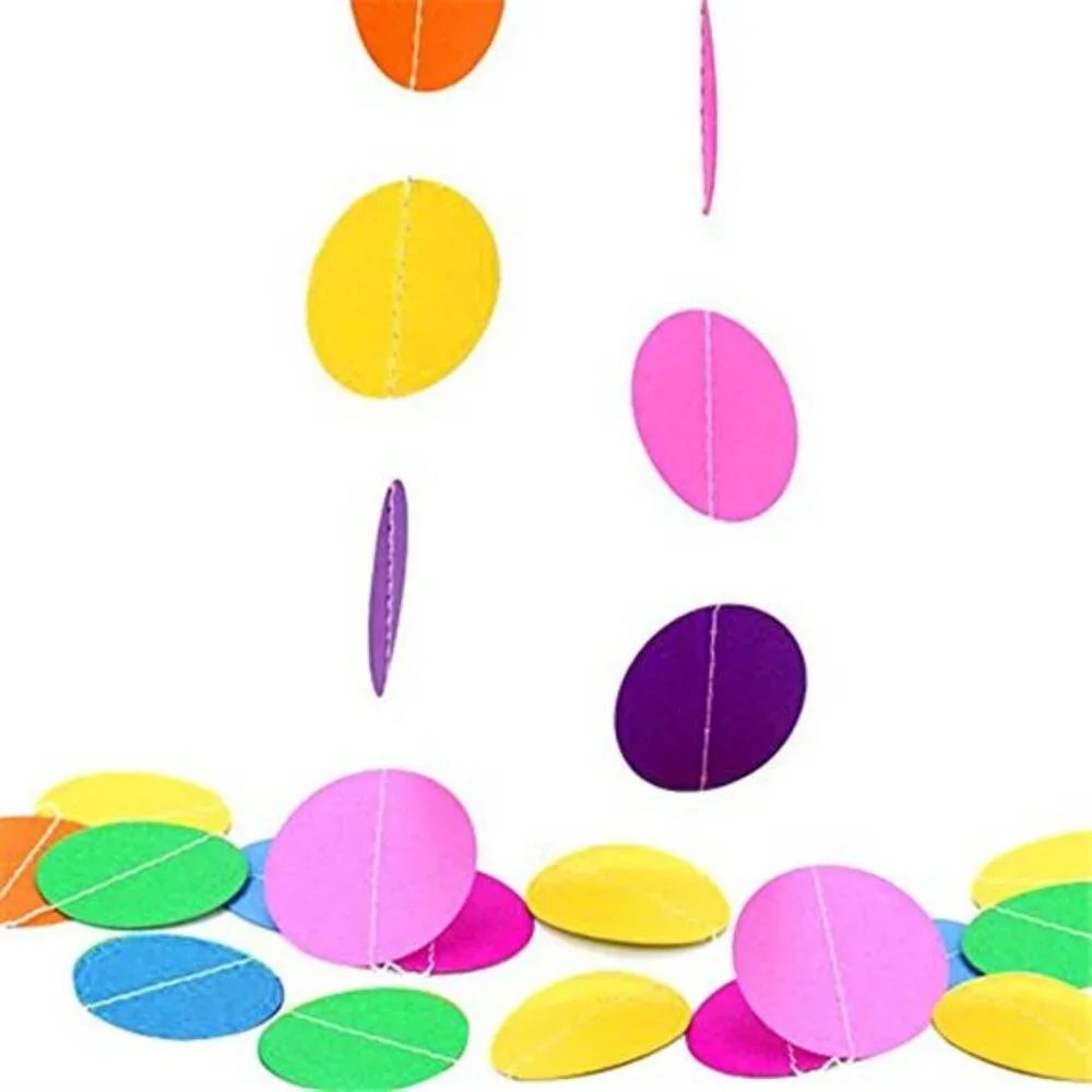 Happy Birthday Banner With Colorful Paper Flag Bunting Paper Circle